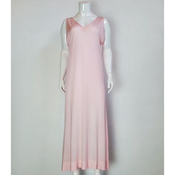 Vintage 1940s Rogers Run Proof Pink Slip Dress - Picture 1 of 9